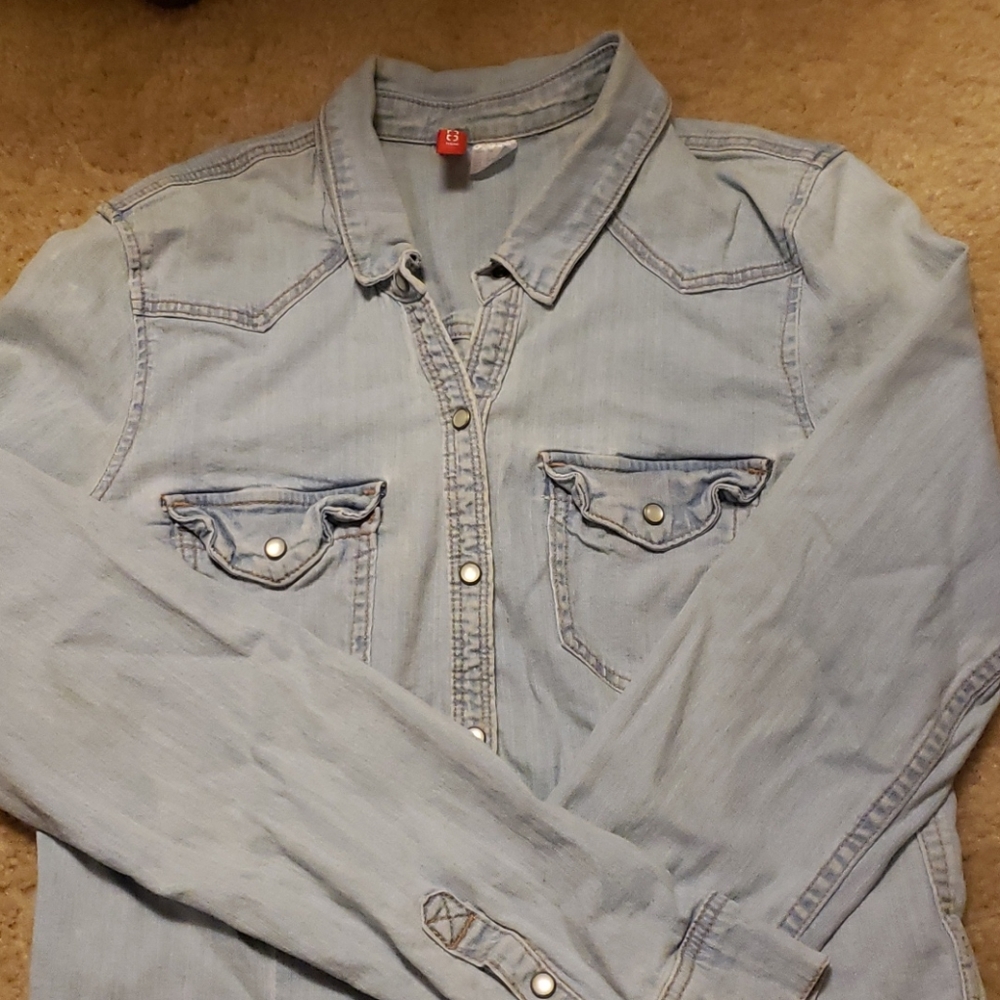 H&M denim button up